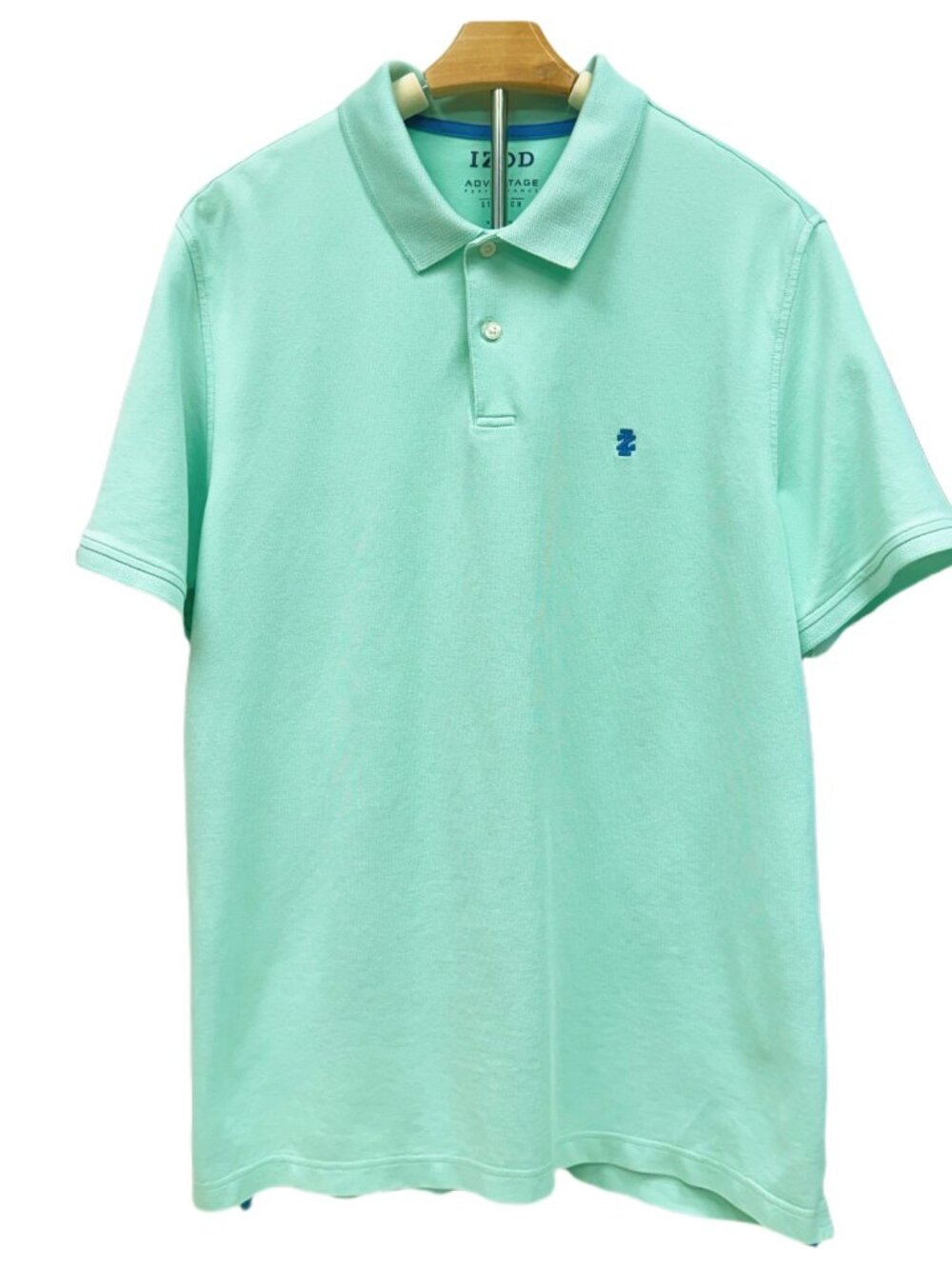 Izod Performance Green Polo Shirt Short Sleeve Golf Top Stretch Collared New